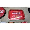 Image 3 : Coca-Cola Bottle Cap Sign, Serving Trays, Oval Sign, and Movie Treats Tin Sign, 5 Pieces