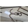 Image 3 : Vintage Butcher Lot: Cast Iron Grappling Hook, Frame Saw, Meat Hooks, Block and Tackle