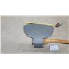 Image 2 : Vintage Broad Axe / Hewing Axe with Asymmetrical Grey Head and Wooden Handle