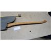Image 5 : Vintage Broad Axe / Hewing Axe with Asymmetrical Grey Head and Wooden Handle