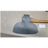 Image 7 : Vintage Broad Axe / Hewing Axe with Asymmetrical Grey Head and Wooden Handle
