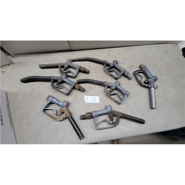 Lot of Vintage Manual Fuel Nozzles, Gas Station Pump Handles, Assorted Styles