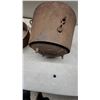 Image 5 : Antique Cast Iron Cooking Vessels, Two Cauldrons with Bail Handles and Shallow Pot