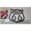 Image 2 : Coca-Cola Drink Sign Hanger and US Route 66 Sign, Both Wooden
