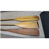Image 2 : 2 Vintage Wooden Canoe Paddles with Assorted Grip Styles and one oar