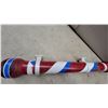 Image 3 : Traditional Barber Pole with Spiraling Red, White, and Blue Stripes and Rounded Ends home made
