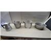 Image 1 : Vintage Aluminum Kitchenware: Coffee Percolator, Utility Pails with Bail Handles