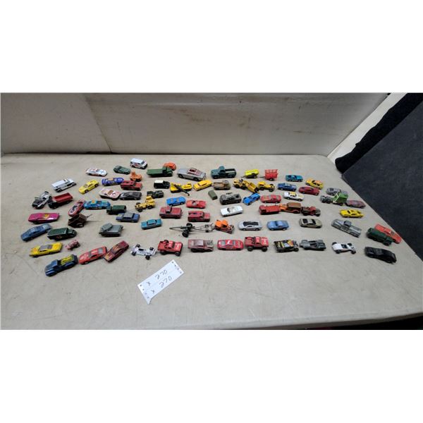 Collection of 75 Assorted Die-Cast Toy Cars: Hot Wheels, Matchbox, and Coca-Cola