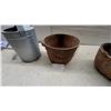Image 4 : Galvanized Metal Watering Can and Two Vintage Cast Iron Buckets
