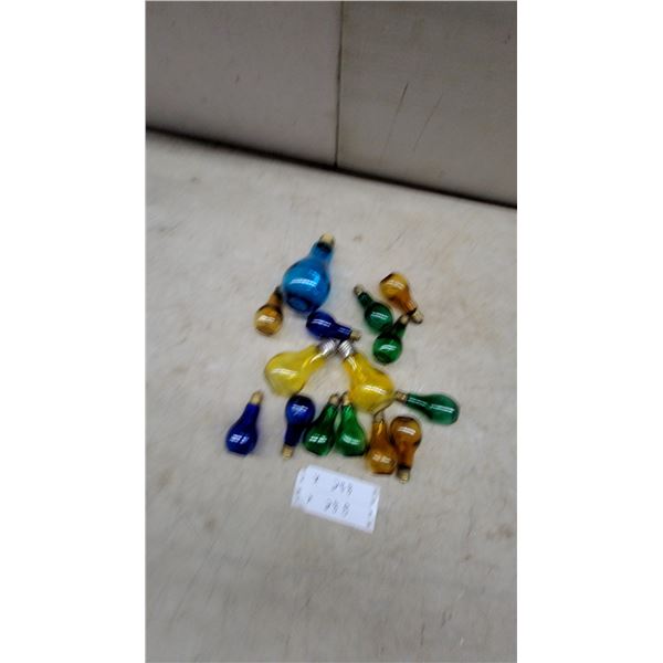 Vintage Colored Glass Light Bulb Shells in Blue, Yellow, Green, and Amber