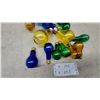 Image 4 : Vintage Colored Glass Light Bulb Shells in Blue, Yellow, Green, and Amber