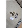 Image 1 : Three Vintage Slaymaker Brass Disc Padlocks and Additional Steel Shackle Padlock