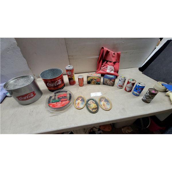Coca-Cola Collectibles: Battery-Operated Train Set, Popcorn Tins, and Coke Cans