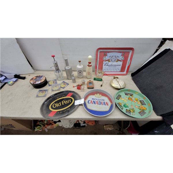 Budweiser “King of Beers” Red and White Metal Serving Tray