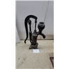 Image 1 : Vintage Cast Iron Hand Water Well Pump with Curved Handle and Threaded Spout