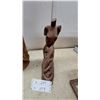 Image 3 : Hand-Carved Wooden Warrior Figure, 20”, and Female Torso with Lizard Sculpture