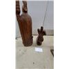 Image 5 : Hand-Carved Wooden Warrior Figure, 20”, and Female Torso with Lizard Sculpture