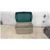 Image 4 : Two WDDC Property Gray Totes and One Tan Tote with Green Lid