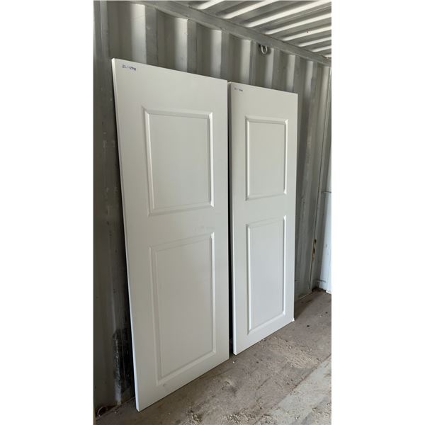Two White Two-Panel Interior Doors, 80 × 30