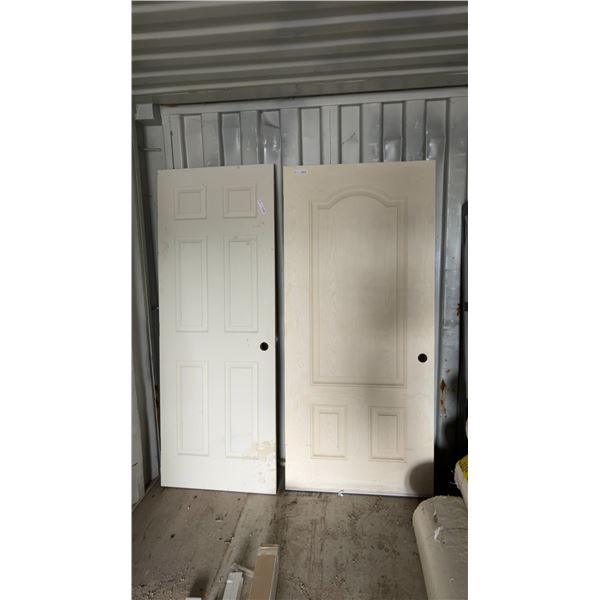 Two Interior Doors: 6-Panel 80 × 30 and Arched 2-Panel 79 × 36, Pre-Drilled for Hardware