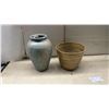 Image 6 : 2 Faux Grass in Pots, 2 Vases, Tallest Plant 43”