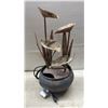 Image 6 : Decorative Table Lamp with Green Glass Shade and Dried Grasses, Approximately 36” Tall and Small