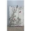 Image 4 : Three-Panel Room Divider with Tree and Bird Motif, 71 × 48” Each Panel 16”