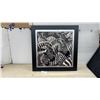 Image 1 : Framed Black and White Zebra Print Wall Art, 32 × 32”