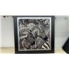 Image 5 : Framed Black and White Zebra Print Wall Art, 32 × 32”