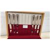 Image 2 : 1881 Rogers Triple Silverware Set: Knives, Dinner Forks, Salad Forks, Spoons and Chest