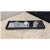 Image 3 : Decorative Lot: Green Glass Bottles, Black Painted Jug, White Mirror, Candle Holder