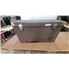 Image 1 : Vintage metal auto Trunk with Metal Latches and Corner Protectors 19”×14”×34”