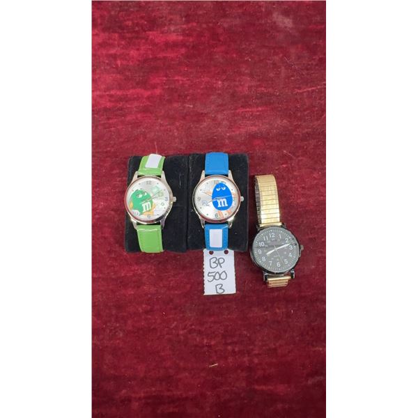2 M&M watches and 1 Mens watch