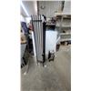 Image 1 : Modern Black Slatted Floor Lamp and Table Lamp Set with White Fabric Diffusers