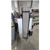 Image 2 : Modern Black Slatted Floor Lamp and Table Lamp Set with White Fabric Diffusers