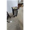 Image 3 : Modern Black Slatted Floor Lamp and Table Lamp Set with White Fabric Diffusers