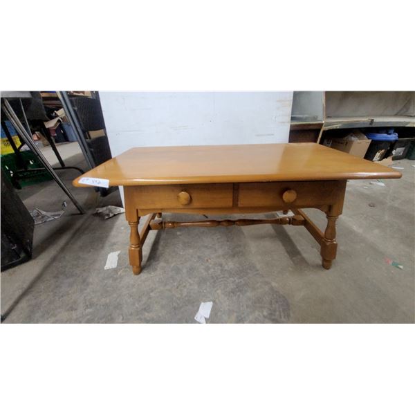 Wooden Console Hall Table with Two Drawers and Turned Legs, Traditional Design 17”×40”×20”