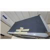Image 3 : Vintage Navy Blue Storage Trunk with Brass Hardware and Gray Trim 20”×20”×36”