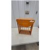 Image 1 : Wooden Drop-Leaf End Table with Slatted Magazine Shelf, Medium-Brown Finish 22”×19”×9”