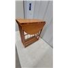 Image 4 : Wooden Drop-Leaf End Table with Slatted Magazine Shelf, Medium-Brown Finish 22”×19”×9”