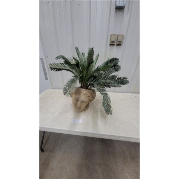 Faux Sago Palm in Classical-Style Head Planter