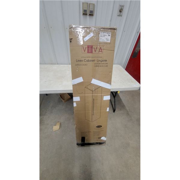 Viva LW5515-26LBO Linen Cabinet, Light Brown Oak Finish unassembled in box