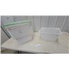 Image 1 : Stack of 11 White Plastic Commercial Kitchen Food Storage Containers