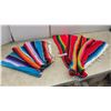 Image 1 : Two Serape Blankets: Red and Blue Striped, Each with Fringe