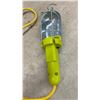 Image 2 : Two Work Lights: Yellow and Orange, Each with Bulb, Metal Cage, and Extension Cord