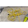Image 3 : Two Work Lights: Yellow and Orange, Each with Bulb, Metal Cage, and Extension Cord
