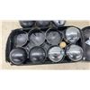 Image 3 : Bocce Ball Set: (4) Black and (4) Chrome Bocce Balls, Pallino, and Carrying Case