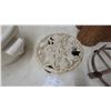 Image 3 : Ceramic Planter, Dog Bone Wicker Basket, Iron Trivet