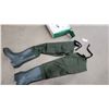 Image 7 : Dark Green Chest Waders (Size 10) and New Old Stock Hip Waders (Size 9)