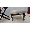 Image 2 : Folding Butler's Tray Table and Queen Anne Upholstered Footstool